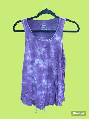 American Eagle Outfitters Purple Tie-Dye Scoop Neck Tank